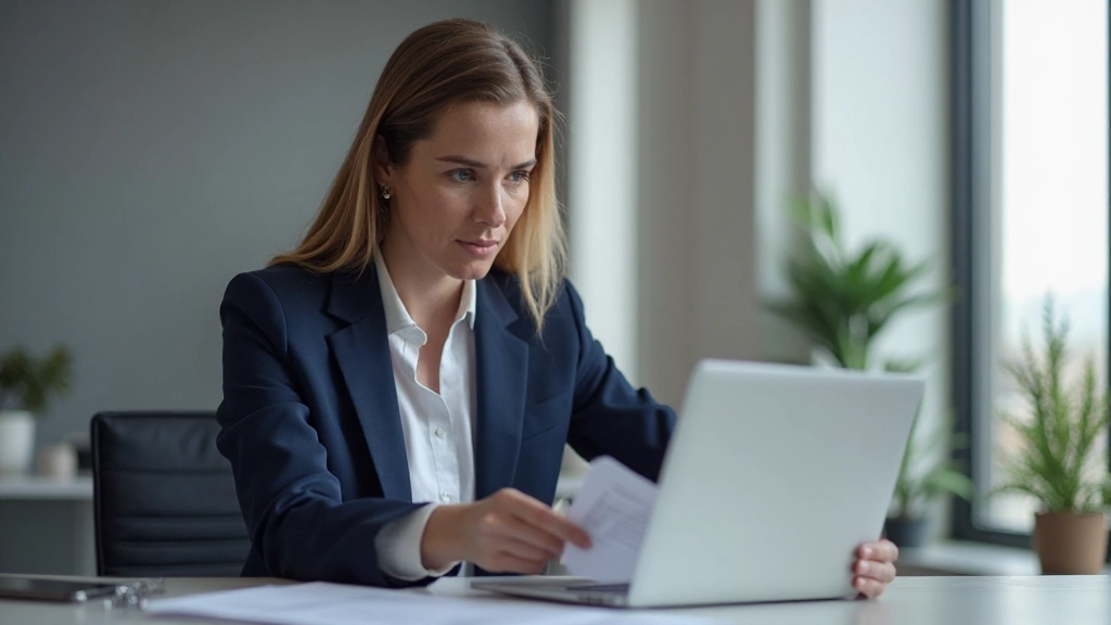 Профессиональная рабочая среда с ноутбуком и документами на столе