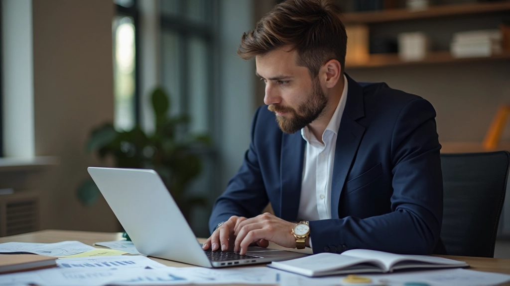 Профессиональный анализ данных на рабочем столе с графиками и диаграммами